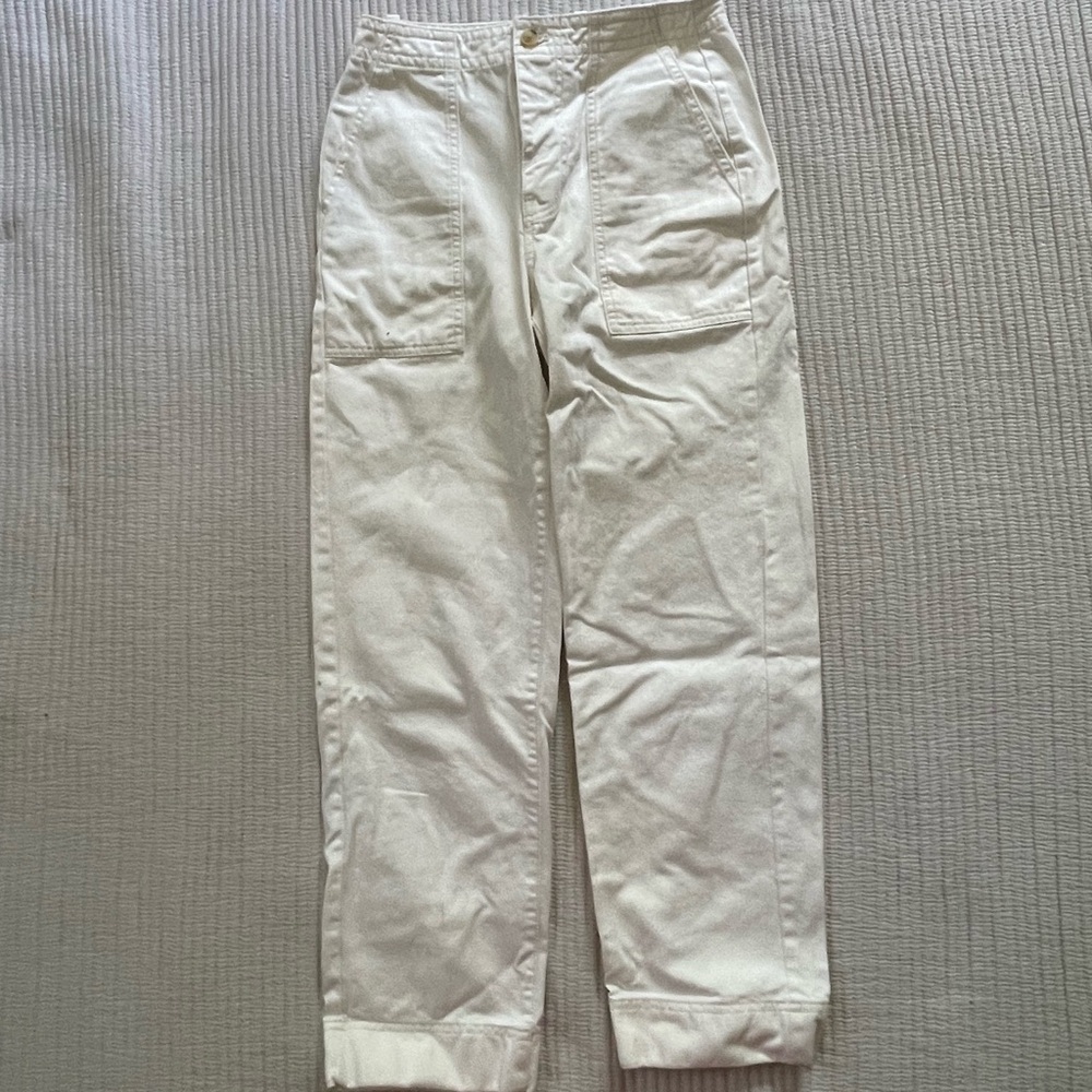 Everlane Ivory Straight Leg Utility Pants